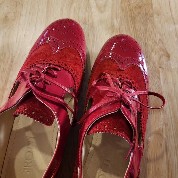 Girotti Italian Suede & Patten Leather Oxford Cutout Size 40 9.5 US - Picture 8 of 9